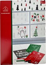 Raamdecoratieset Pinguin Kerstboom Merry Christmas - Multicolor - Kunststof - 7 Delig