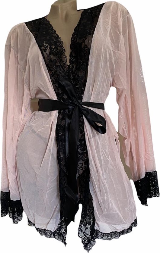 Ensemble de lingerie style kimono taille unique 34-38 rose clair