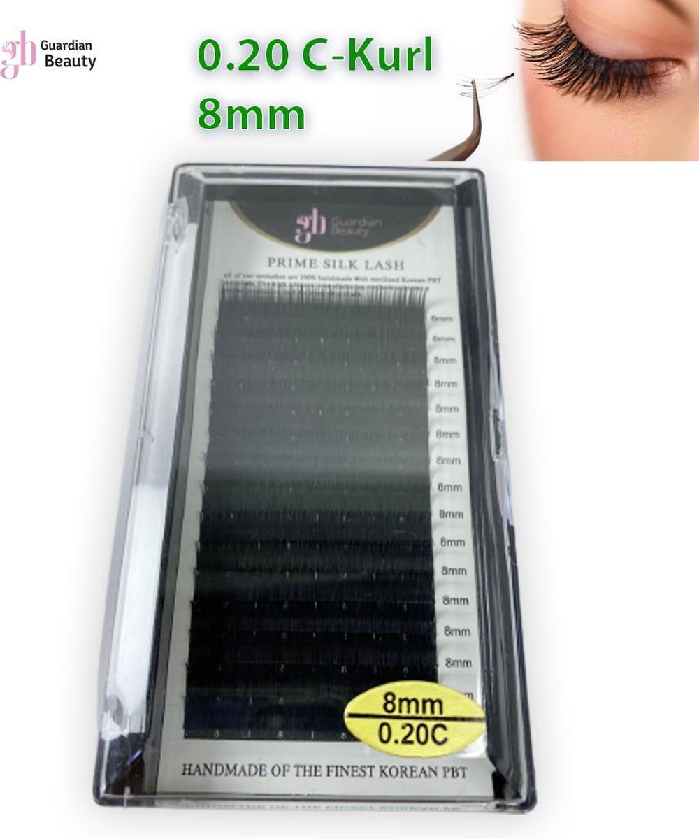 Guardian Beauty Prime Silk Lashes 8mm 0.20 C-krul | Wimpers Extensions | Eyelashes | Wimpers | Wimperextensions