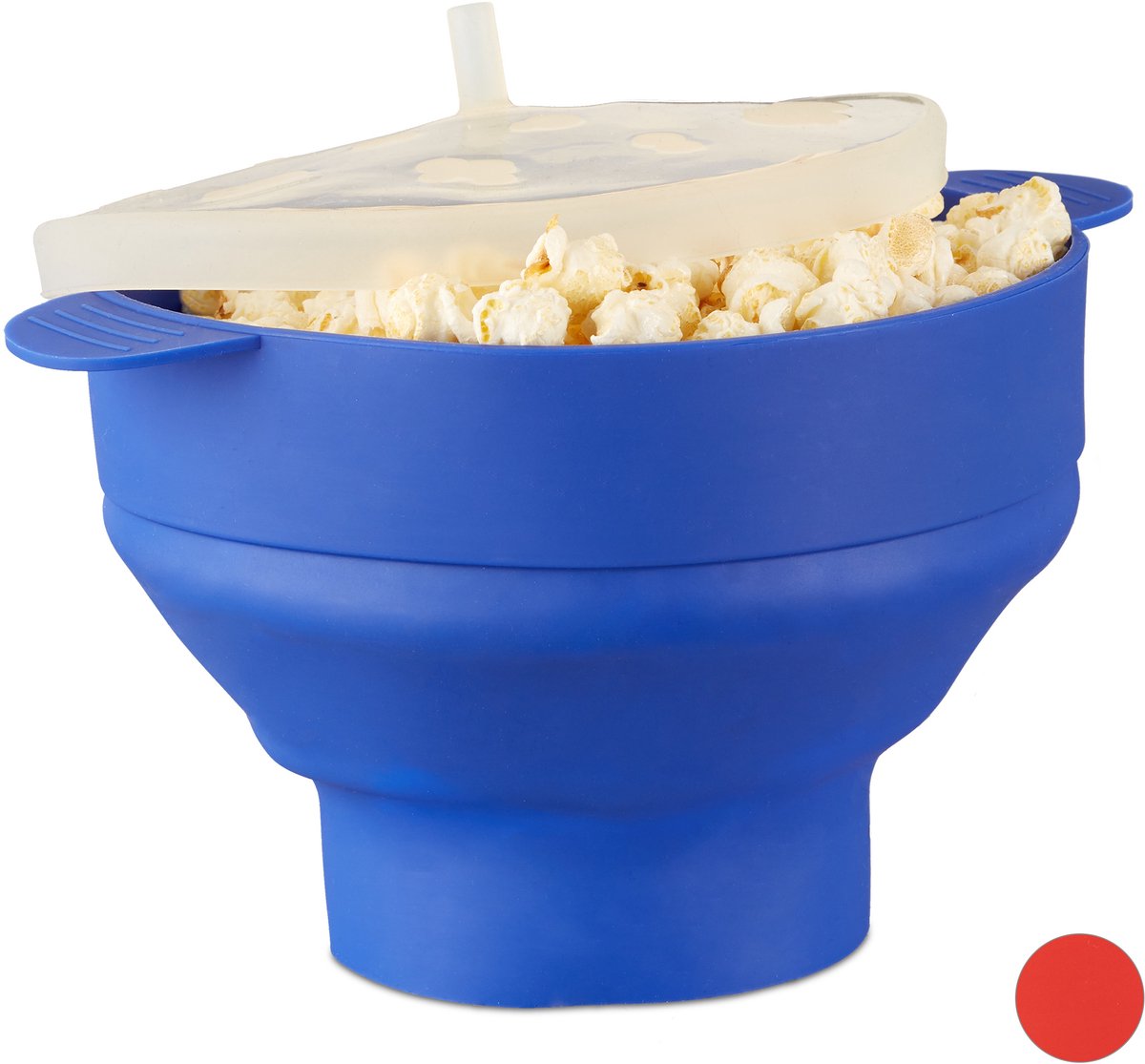 popcorn maker - silicone - opvouwbaar - magnetron - BPA-vrij - zonder olie - blauw