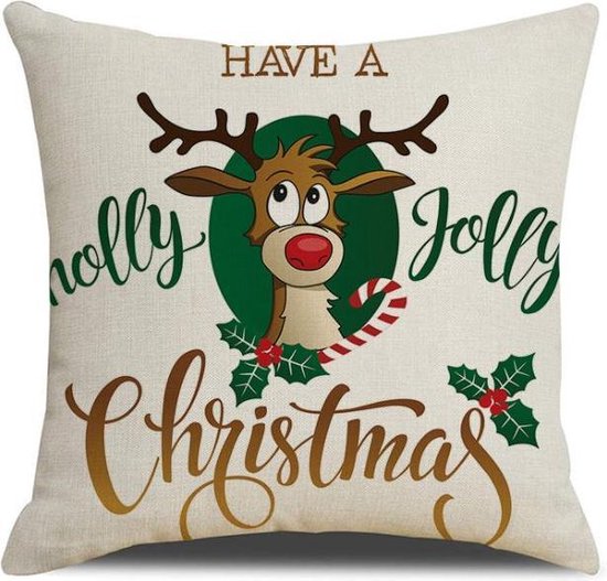 SUNMOOL Kerst Kussenhoes - Kussenhoes - Pillow cover - 45 x 45cm - Groen - 1Stuk