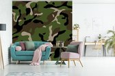 Behang - Fotobehang Militair camouflage patroon - Breedte 260 cm x hoogte 260 cm