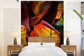Behang - Fotobehang Bladeren - Abstract - Kleuren - Breedte 205 cm x hoogte 280 cm