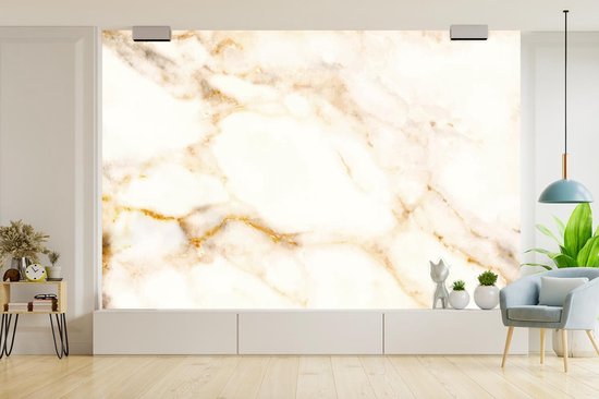 Papier peint - Papier peint Papier peint photo Marbre - Motifs - Wit - Largeur 330 cm x hauteur 220 cm