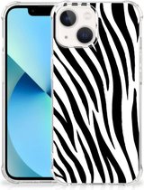 Hoesje Geschikt voor iPhone13 mini GSM Hoesje met doorzichtige rand Zebra