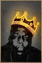 JUNIQE - Poster met kunststof lijst Biggie -40x60 /Geel & Zwart