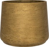 Pot Rough Patt XL Metallic Gold Fiberclay 23x19 cm gouden ronde bloempot