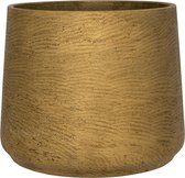 Pot Rough Patt XXXL Metallic Gold Fiberclay 45x38 cm gouden ronde bloempot