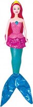 zeemeermin met jurk roze/blauw 30 cm