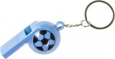 sleutelhanger voetbalfluitje 6 cm blauw