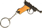 sleutelhanger glock-pistool 6,5 cm bruin/zwart