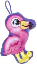 flamingo 14 cm pluche blauw/roze