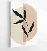 Canvas schilderij - Botanical wall art vector set. Foliage line art drawing with abstract shape. 2 -    – 1862308444 - 80*60 Vertical