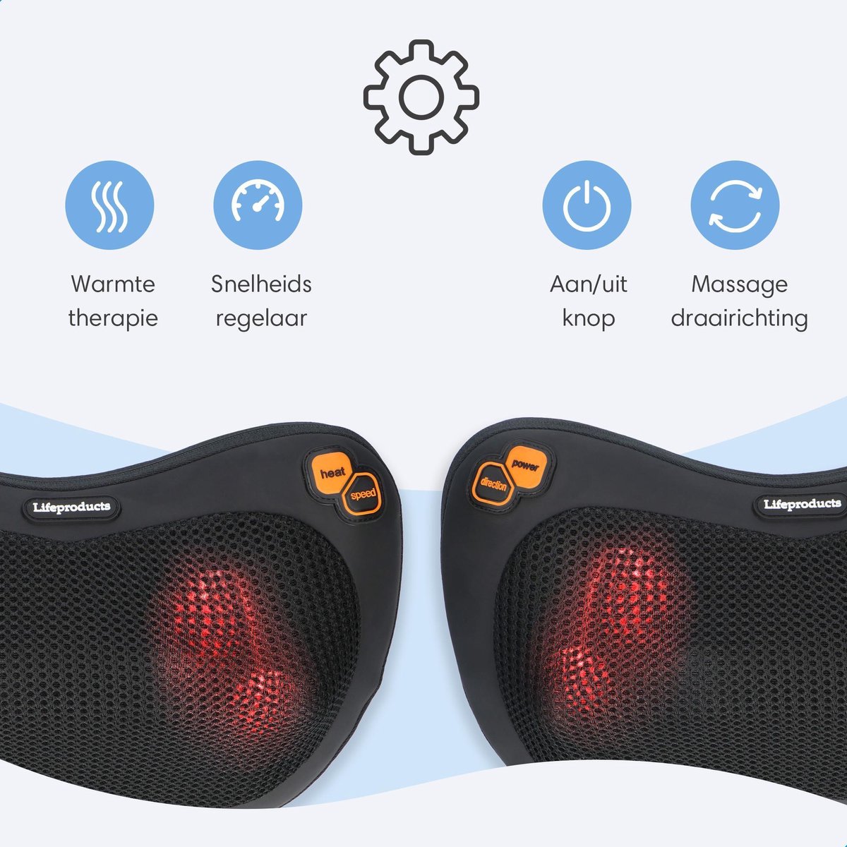 Lifeproducts Shiatsu Massagekussen Draadloos - Elektrisch Nekmassage Apparaat - Massage Apparaten - Nek en Schouder Massage Apparaat - Massageapparaten met Infrarood Verwarming thumbnail 6