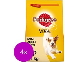 4x Pedigree Vital Droogvoer Adult Mini Kip 1,4 kg