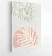 Canvas schilderij - Summer tropical wall arts vector. Palm leaves, coconut leaf, monstera leaf, line arts 4 -    – 1922500799 - 115*75 Vertical