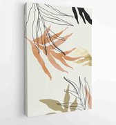 Canvas schilderij - Botanical wall art vector set. Golden foliage line art drawing with watercolor 1 -    – 1931500541 - 50*40 Vertical