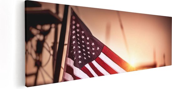 Artaza Canvas Schilderij Amerikaanse Vlag - Verenigde Staten - 120x40 - Groot - Foto Op Canvas - Canvas Print