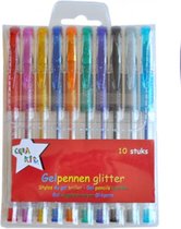 gelpennen glitter junior 12 cm 10 stuks
