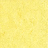 40x Serviettes de table Luxe pour le dîner/le déjeuner avec un imprimé jaune crème mélangé - Taille 33 x 33 cm - 3 couches