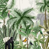 60x Luxe tafel diner/lunch servetten in een safari/jungle/regenwoud thema print - Formaat 33 x 33 cm - 3-laags