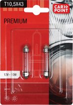 Carpoint Premium Autolampen 12V C10W 2 Stuks