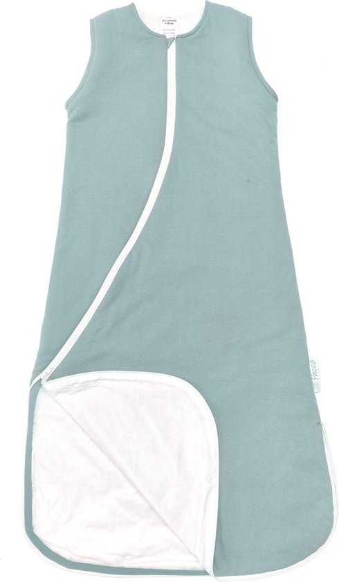 Pacco winterslaapzak - baby - met afritsbare mouwen - 110 cm - stone green - jersey katoen