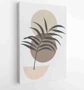 Canvas schilderij - Botanical wall art vector set. Tropical Foliage line art drawing with abstract shape. 1 -    – 1810070350 - 80*60 Vertical