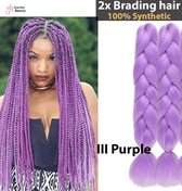 Vlechthaar Synthetisch 58cm (III Purple) | Haar Vlechten Extensions Voor Gehaakte Twist Vlechten Haa - Blechtharen 2 pakkenx  58cm per stuck