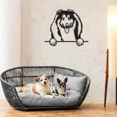 Hond - Collie - Honden - Wanddecoratie - Zwart - Muurdecoratie - Hout