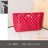 Lagloss Fashion Bag Tas Mode Rood - Geborduurd Tasje - Type Lil Bag - Combi SchouderTas - Straatmode - 33x20x8 cm