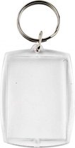 sleutelhanger vierkant 5 cm transparant 25 stuks