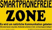 bord smartphone free zone geel/zwart 25 cm
