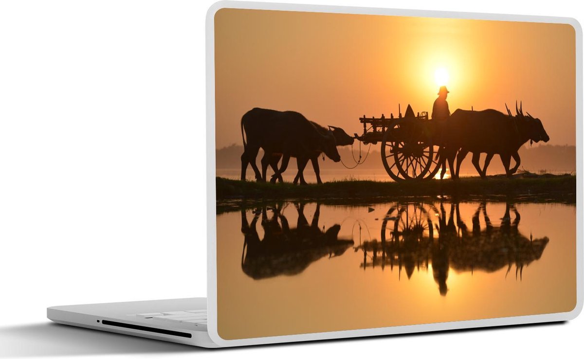 Afbeelding van product SleevesAndCases  Laptop sticker - 14 inch - Koe - Kar - Boer