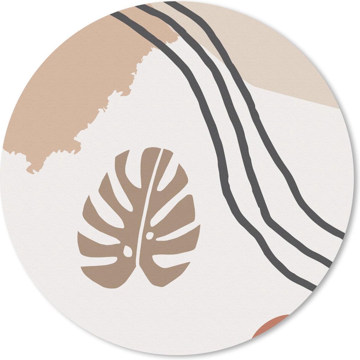 Muismat rond 30x30 cm - Mousepad Zomer - Abstract - Blad - Ronde muismatten
