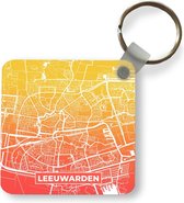 Sleutelhanger - Uitdeelcadeautjes - Stadskaart - Leeuwarden - Nederland - Geel - Plastic
