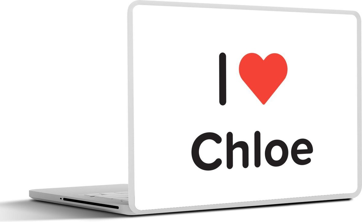 Laptop sticker - 12.3 inch - I love - Chloe - Meisje - 30x22cm - Laptopstickers - Laptop skin - Cover