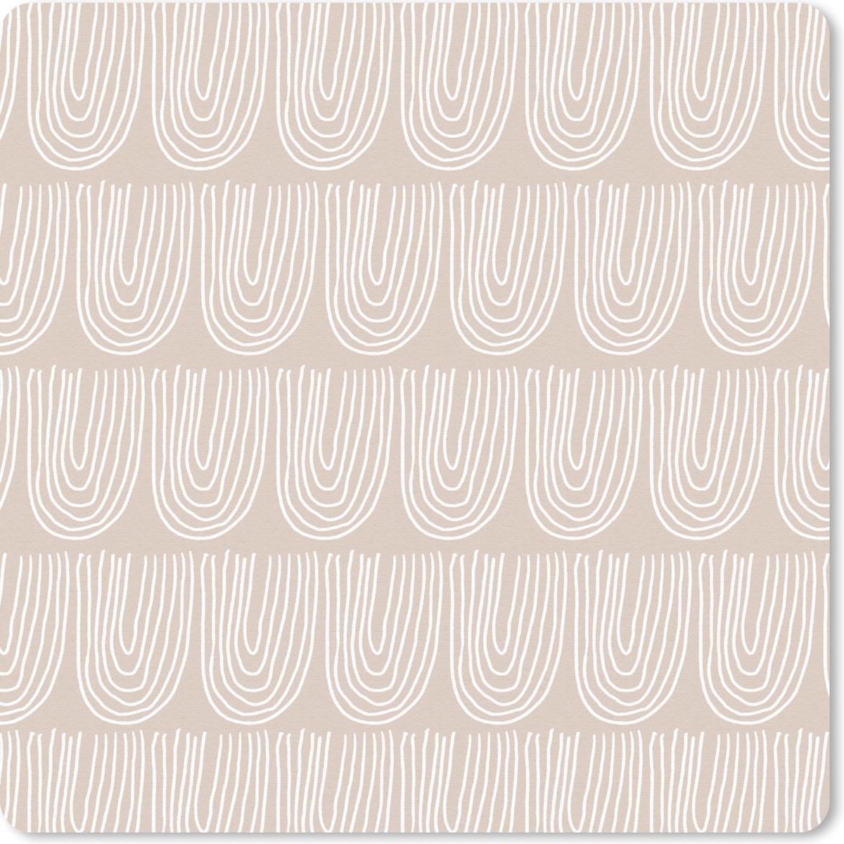 Muismat 30x30 cm - Mousepad Zomer - Bogen - Wit - Muismatten