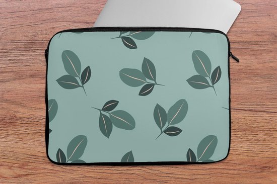 Housse ordinateur portable 13 pouces - Été - Feuilles - Motif - Housse ordinateur portable - Dimensions intérieures 32x22,5 cm - Dos noir