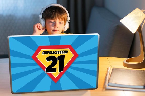 Sticker ordinateur portable - 17,3 pouces - 21 ans - Anniversaire - Cape