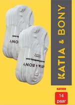 KATIA & BONY SNEAKERS SOKKEN 14 PCK UNISEX WIT 43-45