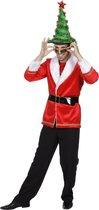 Wilbers - Kerst & Oud & Nieuw Kostuum - Bonte Kerst Man - rood - Maat 48 - Kerst - Verkleedkleding