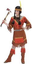 Widmann - Indiaan Kostuum - Savannah Indiaans - Meisje - bruin - Maat 128 - Carnavalskleding - Verkleedkleding