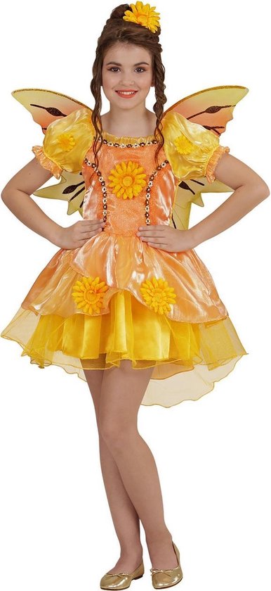 Elfen Feeen & Fantasy Kostuum | Mini Zomer Fee | Meisje | Maat 128 | Carnaval kostuum | Verkleedkleding
