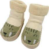 Babyslofjes Tijger Beige - Anti-slip - 4-9 maanden