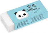 gum Panda rubber wit/lichtblauw 3 stuks