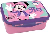 broodtrommel Minnie Mouse meisjes 17 x 12 cm roze/paars