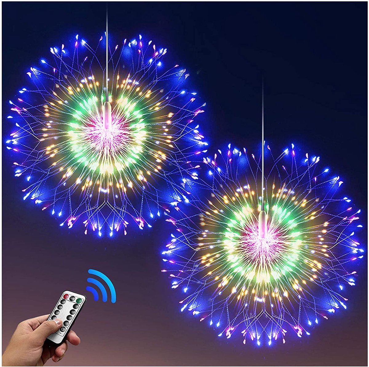 Led Verlichting op batterij - lampjes - fireworks led lights - sfeerverlichting - feestverlichting - Multi colour - vuurwerkverlichting op battterij - 30 CM - met afstandbediening