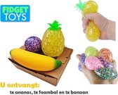 Stressbal pakket - Banaan Ananas Foambal - Fidget Toys pakket onder de 20 euro - Stressbal voor de hand