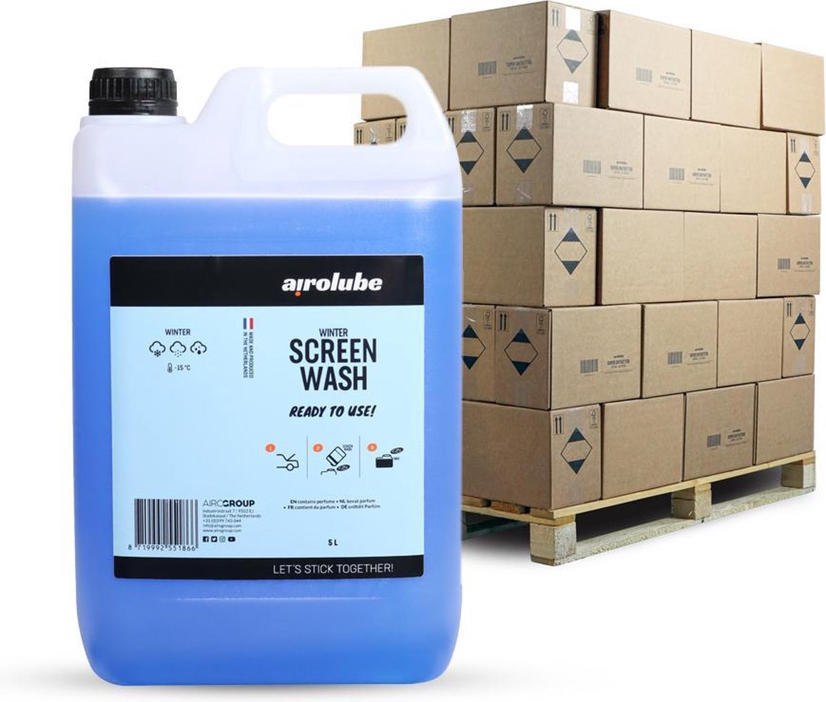 Winter Screenwash -15 5L 160 stuks / Ruitenwisservloeistof 5L 160 stuks - Gevarenlabelvrij - Antivries 5L - Pallet - 160 stuks!